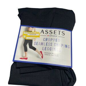 Assets By Spanx Cropped Seamless Shaping Leggings Large Black